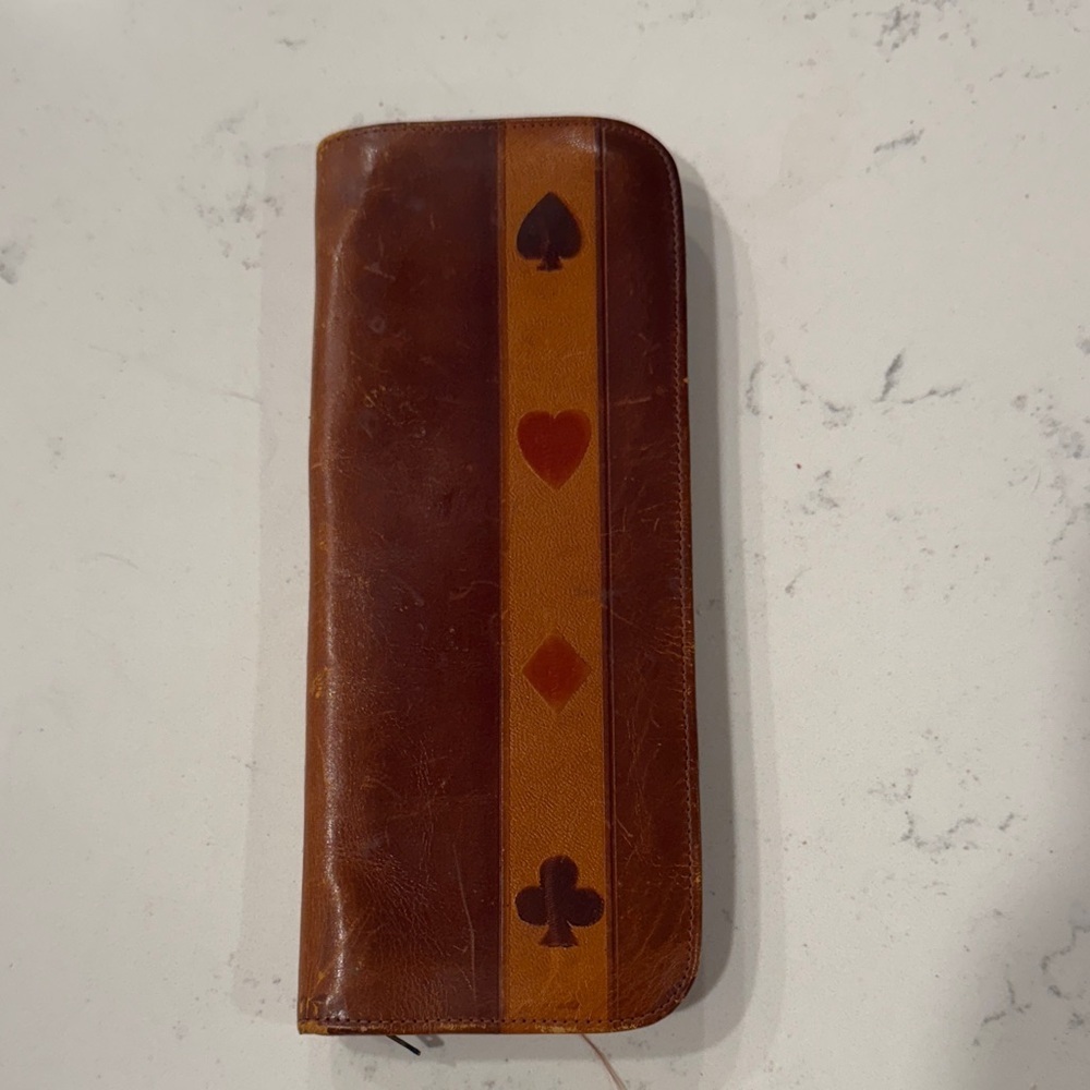 Vintage Brown Leather Card Wallet